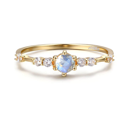 The Center of the Universe Moonstone Ring (Yellow Gold)