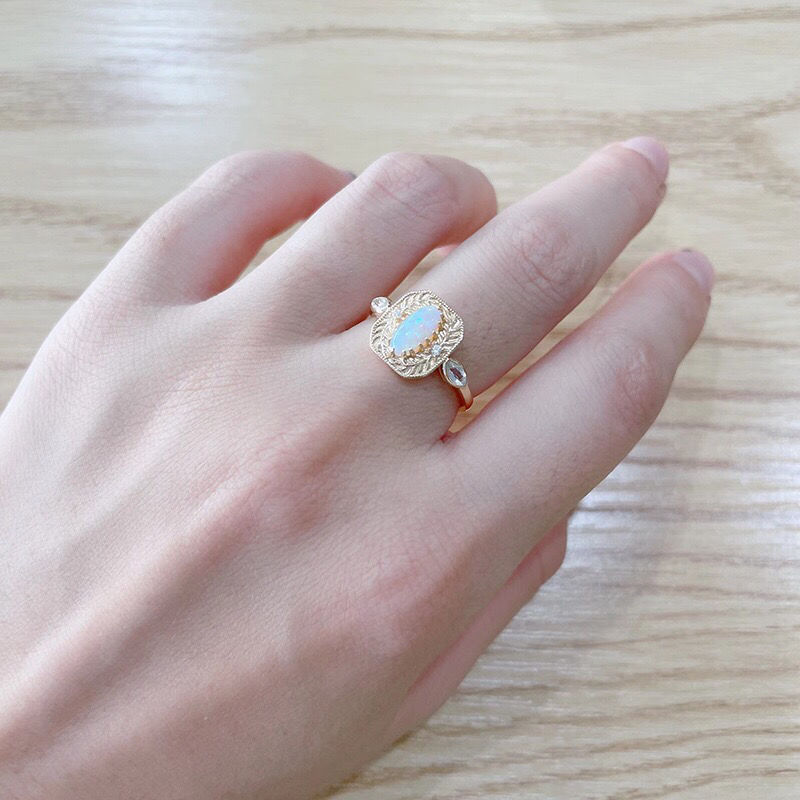 "Only You in the Eyes" Opal and Agate Ring
