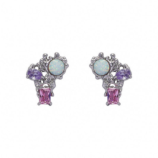 Opal lava hollow Earrings