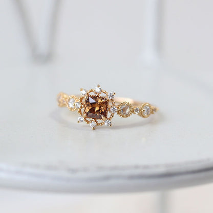 Agete Snow Brown Zircon Ring