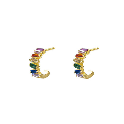 PRIDE Sterling  Rainbow Zircon Earrings